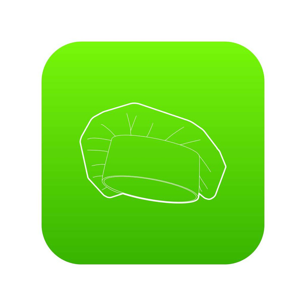 Chef cap icon green vector - Vetor, Imagem