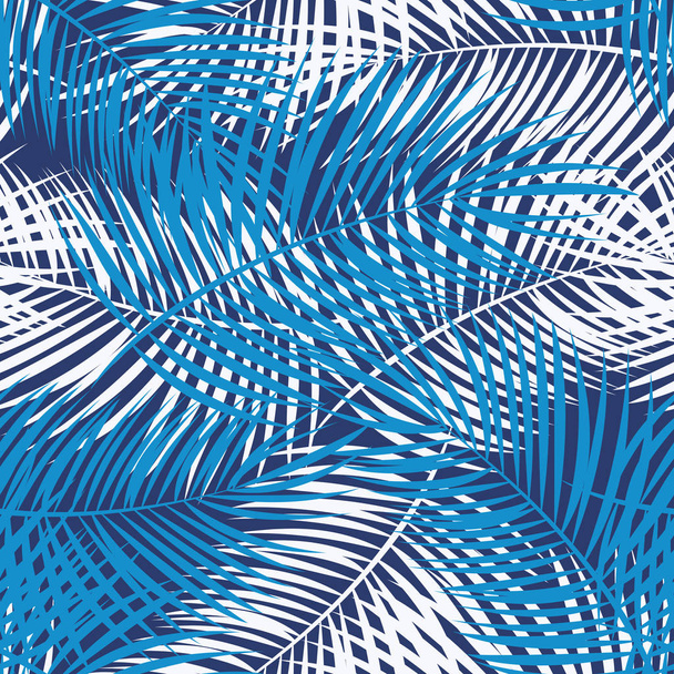 Palm bladeren naadloze patroon als achtergrond  - Vector, afbeelding