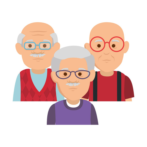dziadków słodkie avatary postacie - Wektor, obraz