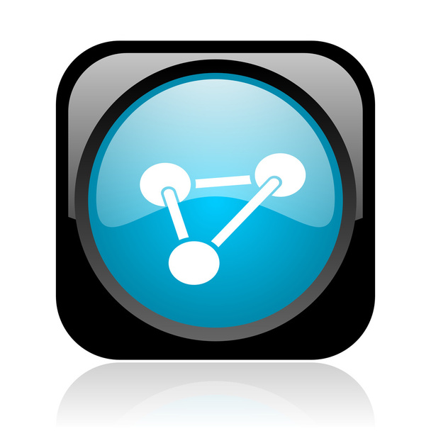 chemistry black and blue square web glossy icon - 写真・画像