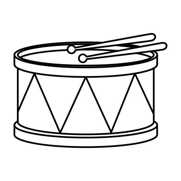 Carnaval trommel instrument pictogram - Vector, afbeelding