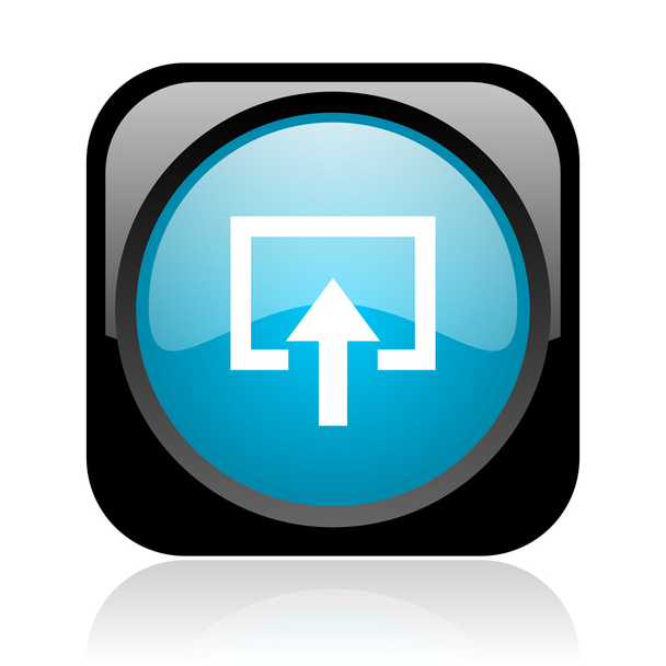 enter black and blue square web glossy icon - 写真・画像