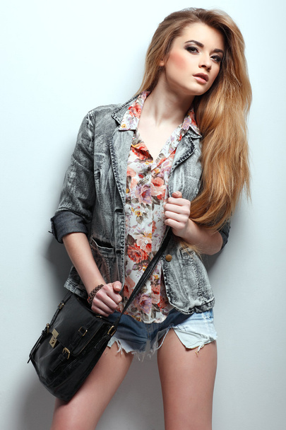 A photo of beautiful girl is in fashion style ,vintag - Fotó, kép