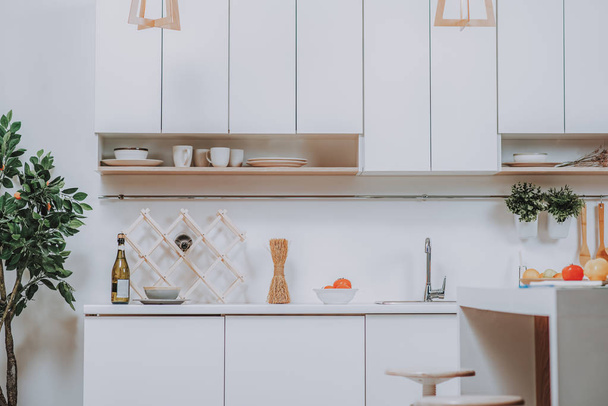 Clean modern kitchen is waiting for guests - 写真・画像
