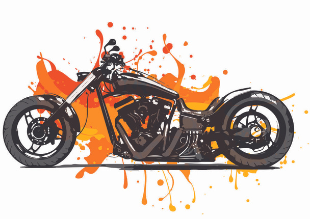 Motociclista stilizzato artistico in movimento. illustrazione - Vettoriali, immagini