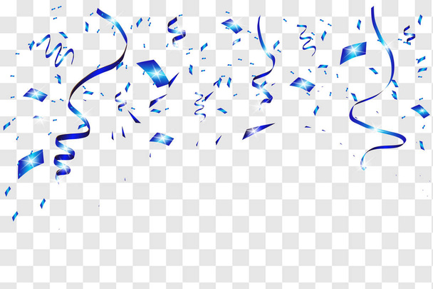 Celebration background with confetti blue. Isolated on white transparent background. Vector Illustration, eps 10 - Vector, Image