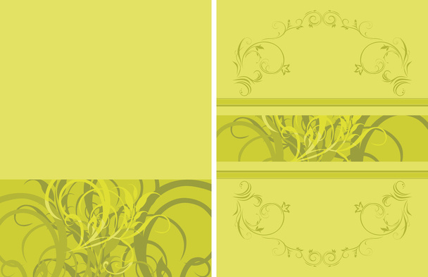 Green floral ornamental background - Вектор, зображення