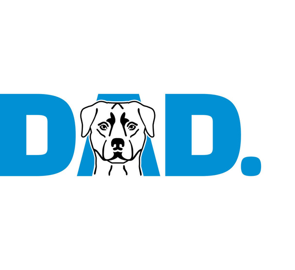Rottweiler best dad ever slogan - Vector, Image