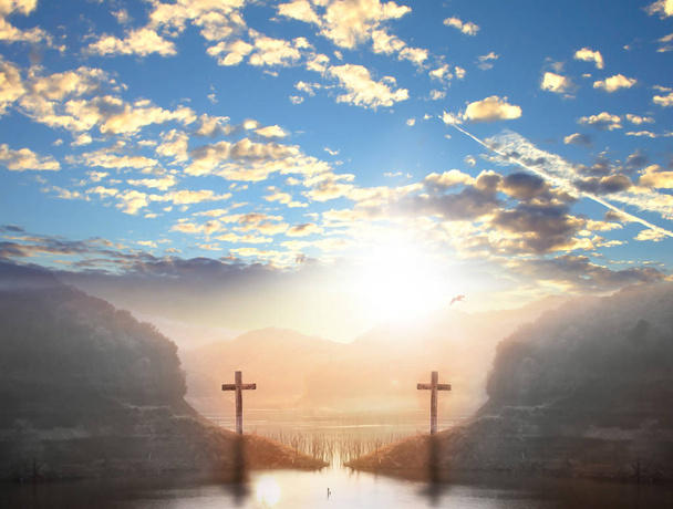 Concepto del Día Mundial de la Religión: Cruz de Cristo Jesús
 - Foto, imagen