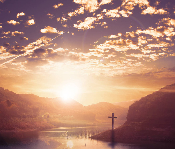 Concepto del Día Mundial de la Religión: Cruz de Cristo Jesús
 - Foto, Imagen