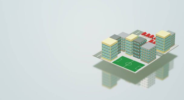 The 3D Building city image for background content. - Photo, Image