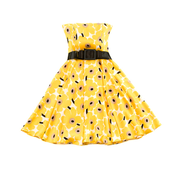 Цветочный уход от бато желтое платье
 - Фото, изображение