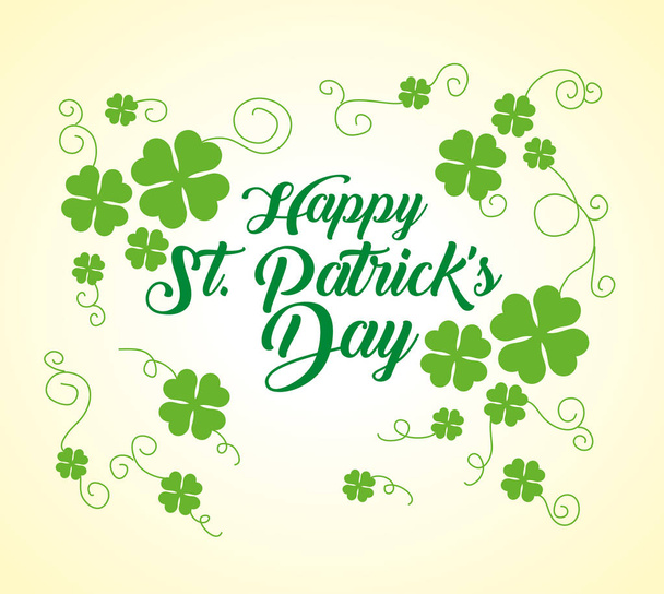 happy st patrick day with clover decoration - Διάνυσμα, εικόνα