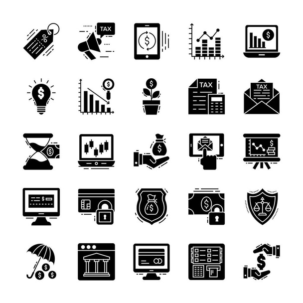 Finance And Tax Icons Pack - Vector, Image
