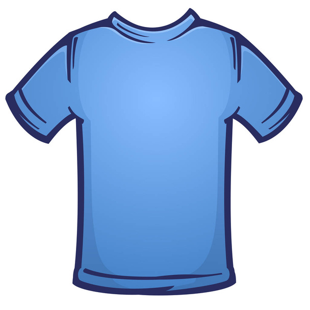 Lege blauwe Tee Shirt leeg Cartoon vectorillustratie voor zeefdruk of Overige textielnijverheid - Vector, afbeelding