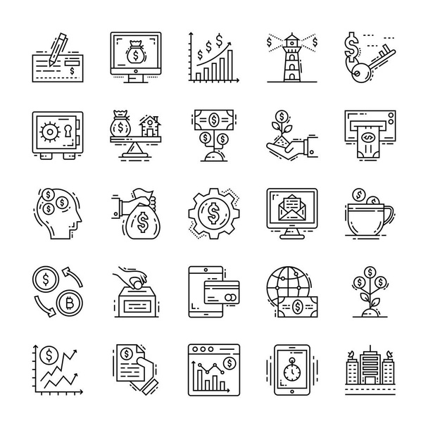 Finance And Tax Icons Set - Vector, imagen
