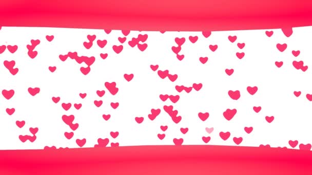Boucle créative volant coeur arrière-plan. Coeurs flottants connectés. Fond romantique pour la Saint-Valentin, fête, mariage, etc.
, - Séquence, vidéo