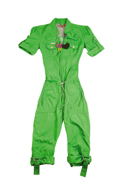 groene jumpersuit styling mode samenstelling - Foto, afbeelding