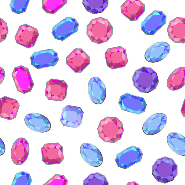Seamless pattern with colorful precious stones. Vector illustration - ベクター画像