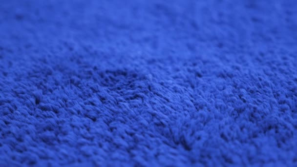 Blue Carpet fabric pattern macro texture background. - Footage, Video