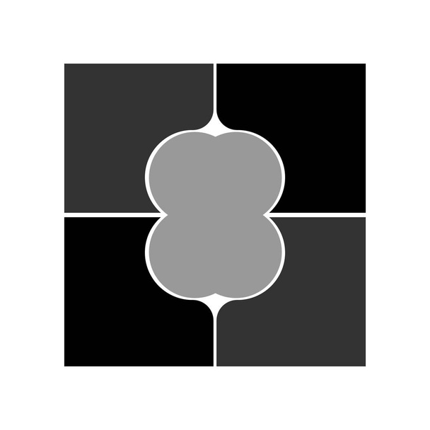 vektör görüntü siyah beyaz tarzı minimalizm web tasarım ve bilgisayar grafikleri için düz bir logo. - Vektör, Görsel