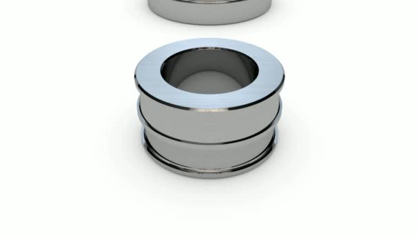 3D animation of roller bearing appearance - Footage, Video