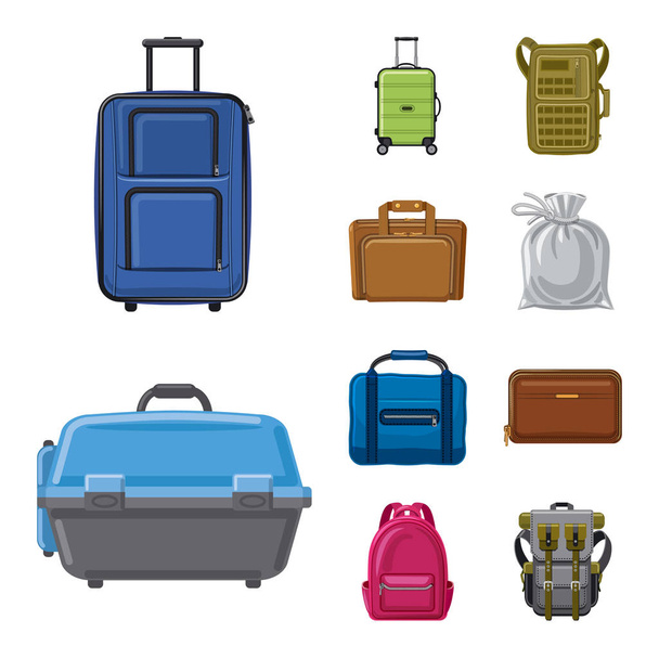Vector design of suitcase and baggage icon. Collection of suitcase and journey stock vector illustration. - Wektor, obraz
