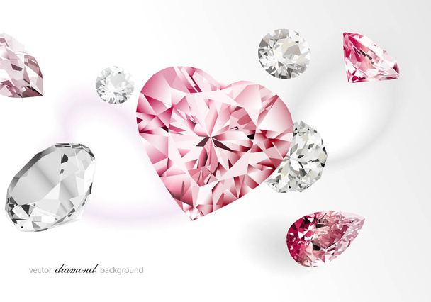 Herzform Diamant Luxus Hintergrund - Vektor, Bild