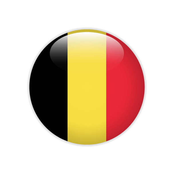 Βέλγιο σημαία στο κουμπί - Διάνυσμα, εικόνα