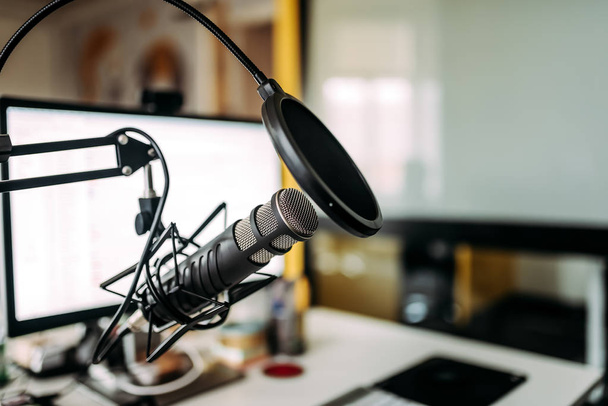 Podcast home studio indoors  - Фото, изображение