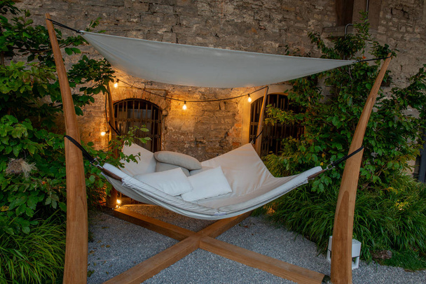 ancient dwelling garden with hammock - Photo, Image