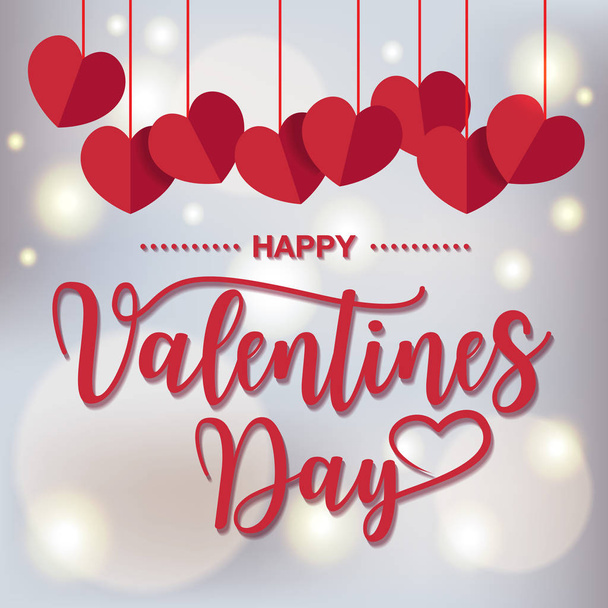 Valentines day sale background with heart shaped balloons. Vector Illustration - ベクター画像