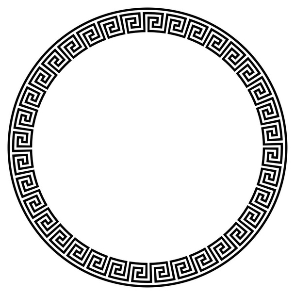 Marco redondo llave griega. Típico egipcio, asirio y griego motivos círculo frontera
. - Vector, Imagen