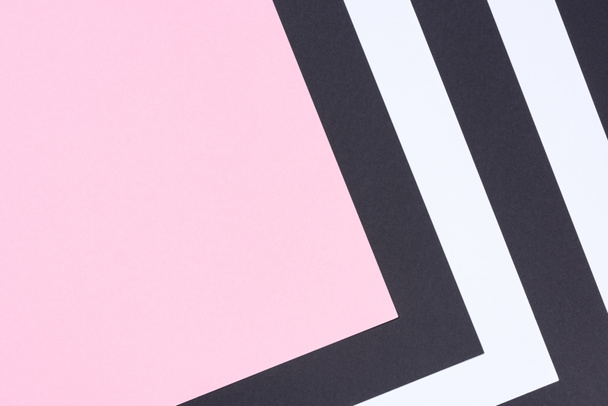 geometric modern white, pink and black abstract background with copy space - Zdjęcie, obraz