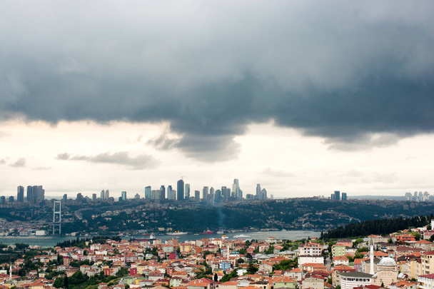 Lanscape of Istanbul on a cloudy and sunny day - Photo, Image