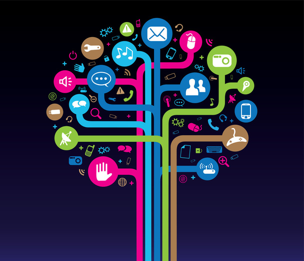 Social media tree - Vector, Image
