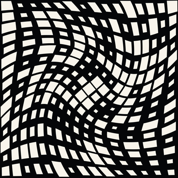 vierkant trippy naadloze patroon, minimale geometrische print achtergrondstructuur - Vector, afbeelding
