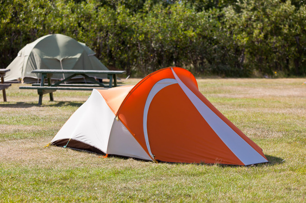 Outdoor Tourist Tents at Camping Field - Photo, Image
