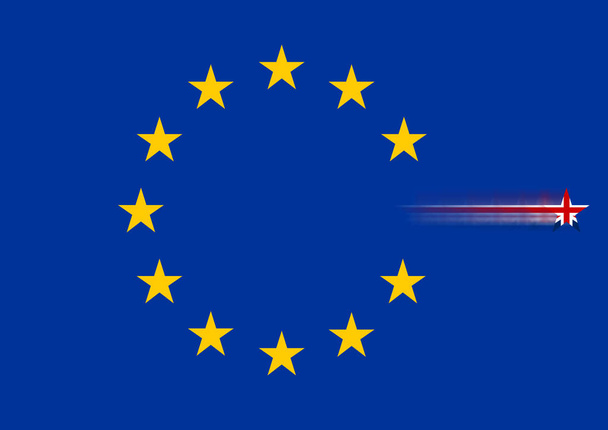 Bandiera del Regno Unito con bandiera dell'Unione europea. Brexit
. - Foto, immagini