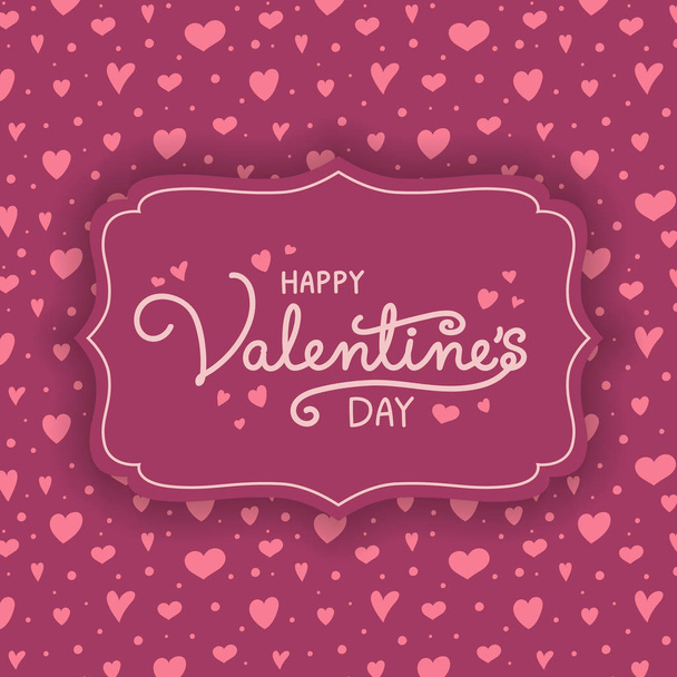 Beautiful greeting card with hand drawn hearts for Valentine's Day. Vector - Vektor, obrázek