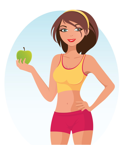 Healthy Fitness Girl - Vector, Image