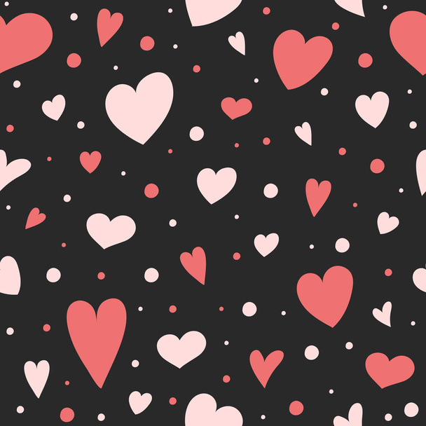Cute seamless texture with colorful hearts. Valentine's Day, Mother's Day and Women's Day. Vector - Vector, afbeelding