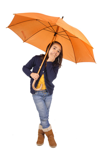 Little girl with umbrella - Φωτογραφία, εικόνα