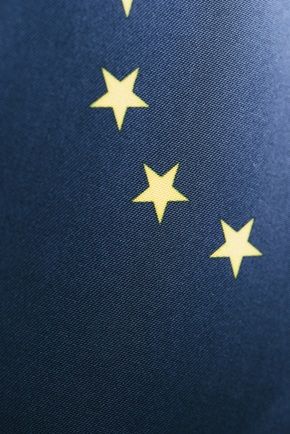 błękitne flagi Europejskiej z żółtymi gwiazdami  - Zdjęcie, obraz