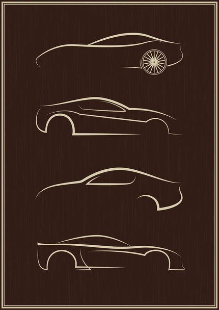 kalligrafische auto logo set - Vector, afbeelding