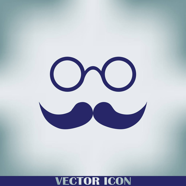 Mustache and Glasses vector icon. - Vector, Image