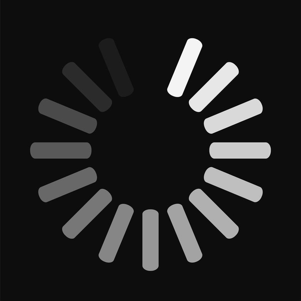 Forduló Letöltés jel elszigetelt fekete háttér. Terhelés ikonra. Adat berakodás büfé. Vektor stock illusztráció - Vektor, kép
