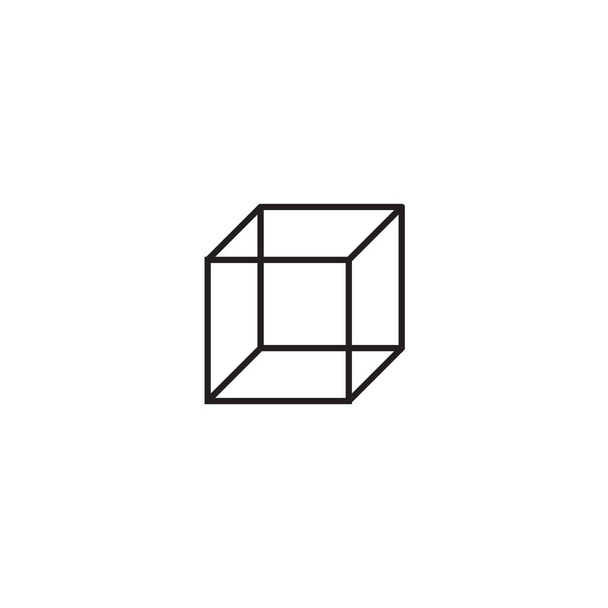 isometric cube. linear icon. Line with editable stroke - Vector, Image