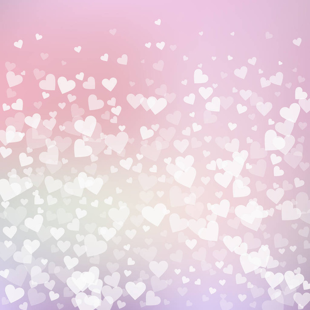 Białe serce kocha confettis. Walentynkowe stopnie - Wektor, obraz