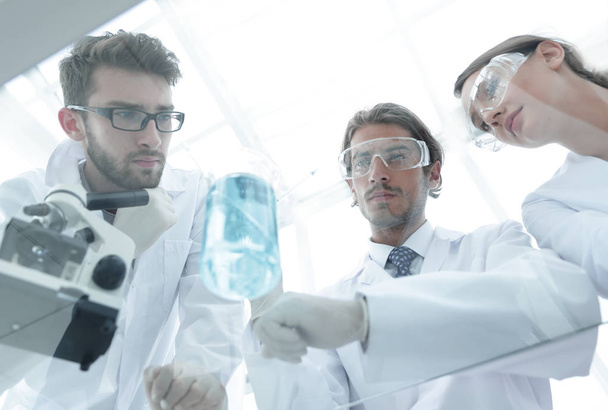 Group of scientists working on an experiment at the laboratory - Foto, Bild